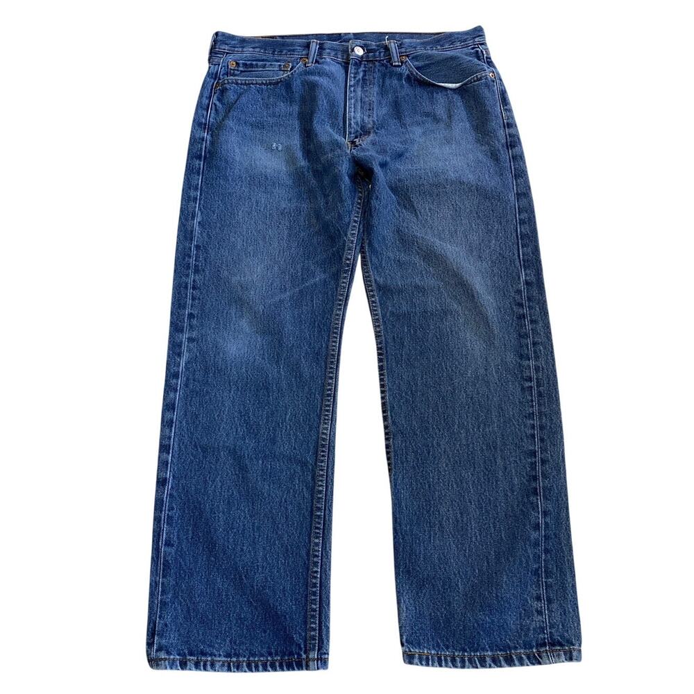 Levi's 505 Regular Fit Straight Leg Medium Wash Blue Jeans Men W36 L29